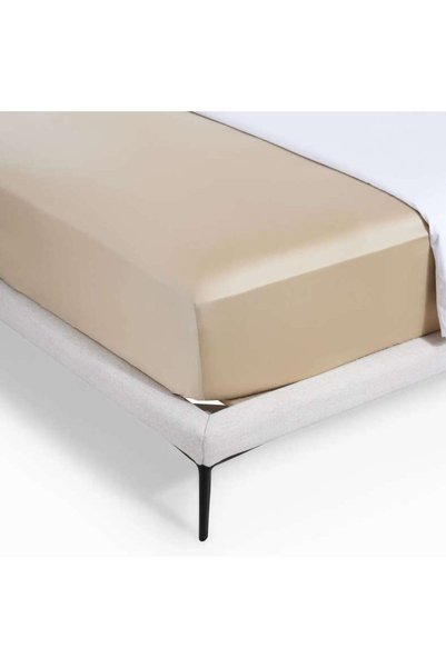 PAN HOME Luxe Cotton Tencel Fitted Sheet 160x200+33cm - Sand