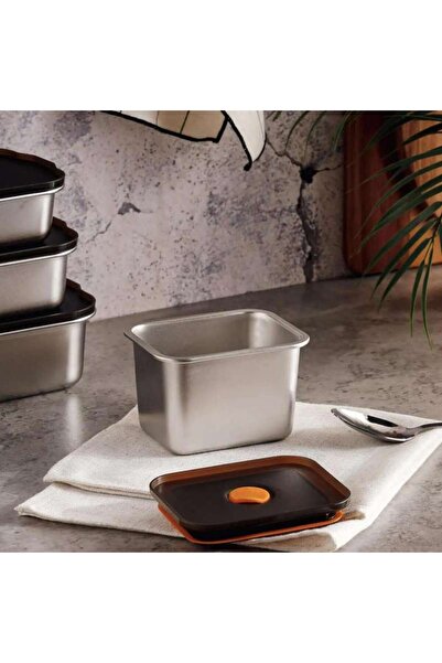 PAN HOME Edzel .stainless Steel Rectangular Lunch Box 550ml -chrome