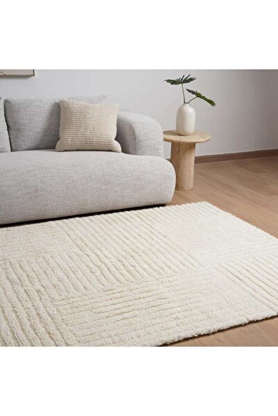 PAN HOME سجادة ميرا الصوفية الوبرية 300×400 سم - لون عاجي