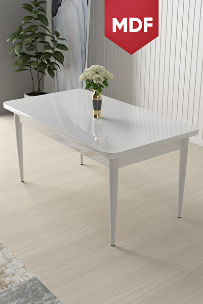 Canisa Arp Serisi, MDF 70x110 Sabit Beyaz Yemek Odası Masası
