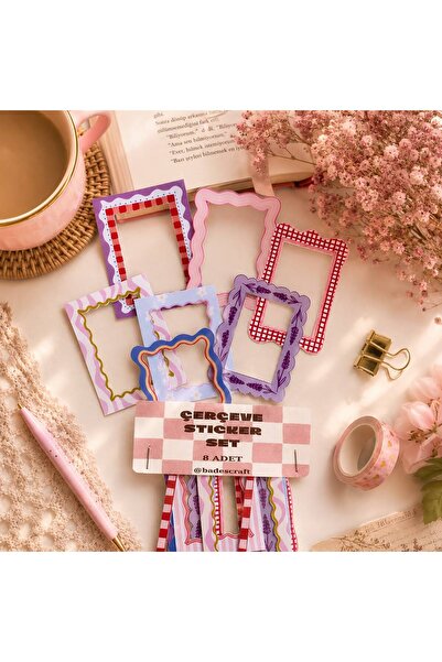 badescraft Çerçeveler Sticker Set-9 adet Sticker Seti - Etiket Çıkartma Ajand...