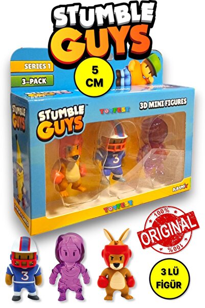 TOYFEST Stumble Guys Seri 1 - 3D Mini 3 lü Figür Seti - 3 ADET Boxing Roo Qua...