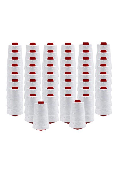 FDM Çuval Ağzı Dikiş Makinesi İpi 5 Kat Beyaz %100 Polyester Konik Makara Çuv...