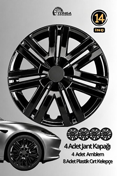 YONGA OTO AKSESUAR VOLKSWAGEN GOLF 14 İnç Jant Kapağı 4'lü Set Piano Black + ...