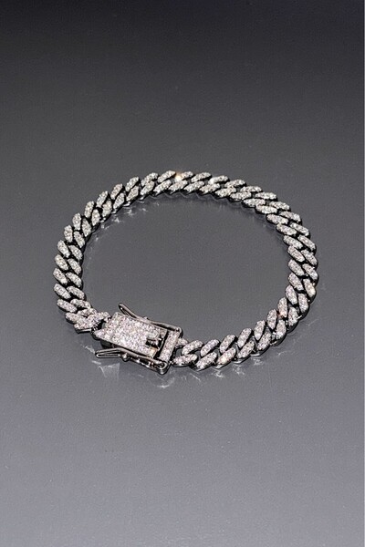 UKHWD SUPPLY 8mm Iced Out Cuban Chain Erkek Bileklik