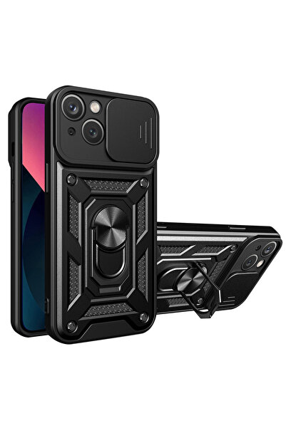 Techsuit Husă iPhone 14 - Seria CamShield - Negru