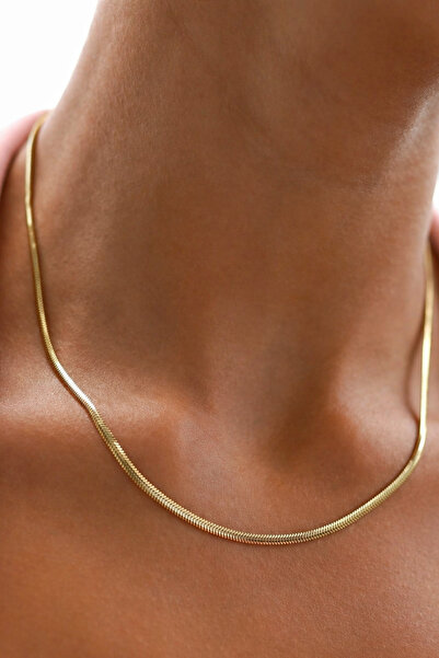 Ricco Jewellery 14 K Gold Kaplama 925 Ayar Gümüş Balık Sırtı Kolye