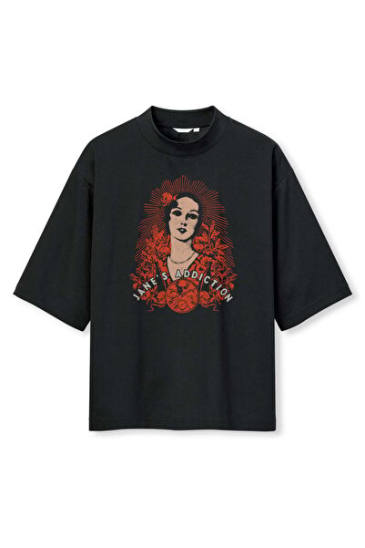 buzagi tasarım ürünleri Jane's Addiction Digital Print Oversize Black Unisex ...