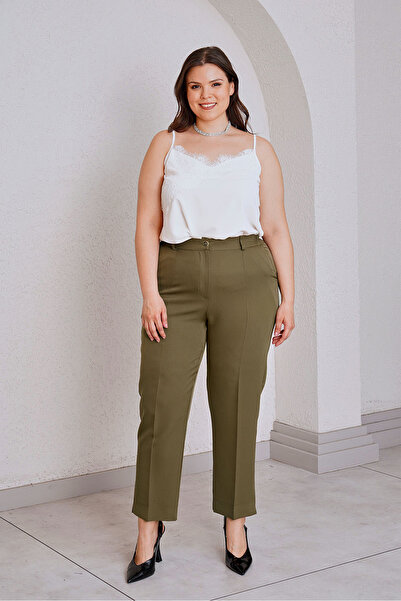 Femina PANTALONE OD TKANINE SA VISOKIM STRUKOM U BOJI MRKVE