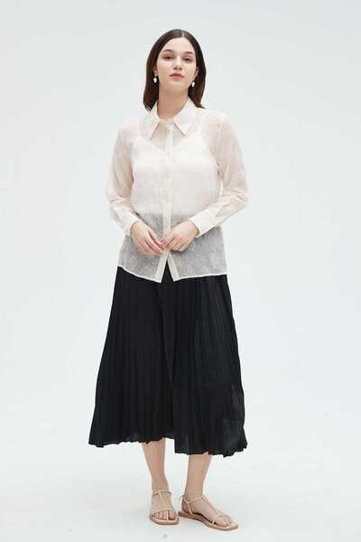 Nichii Women's Long Sleeve Sheer Shirt