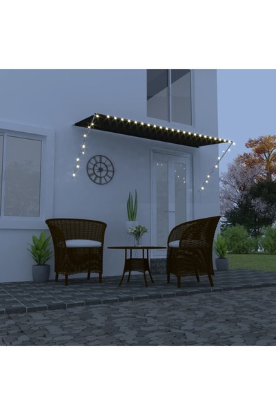 Concept Copertină retractabilă cu LED, antracit, 350 x 150 cm