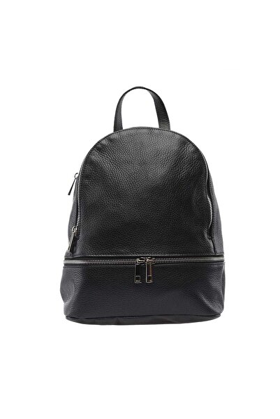TORO NERO Rucsac de damă din piele întoarsă neagră