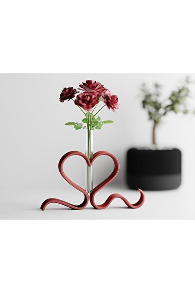 Sani Vază „Ribbon Heart” 222x39xH120mm - Albastru închis mat
