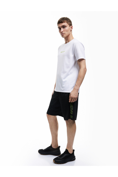 Koton High Waist Printed Pocket Detail Lace-Up Sports Shorts
