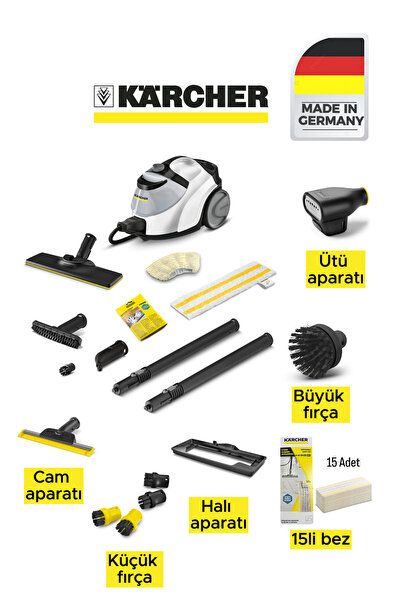 Karcher Sc 5 Easyfix Buharlı Temizlik Makinesi Ütü, Büyük Fırça, Halı Aparatı...