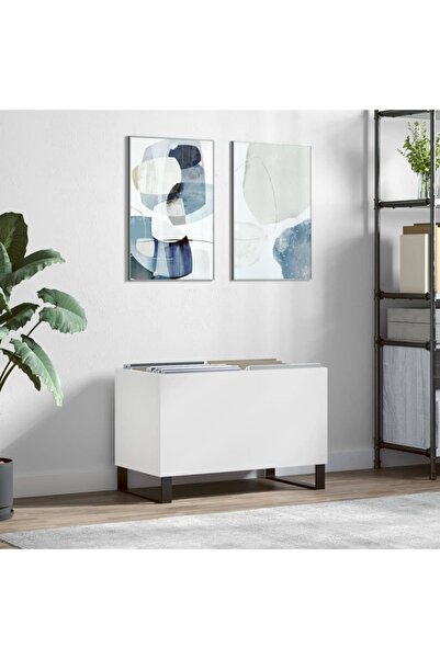 Concept Dulap de discuri, alb, 74,5x38x48 cm, lemn prelucrat