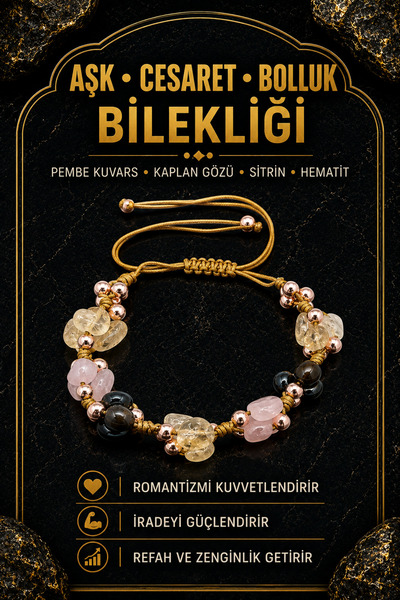 OSMANLI DOĞAL TAŞ Aşk Cesaret Bolluk Bereket Bilekliği Orijinal & Sertifikalı...