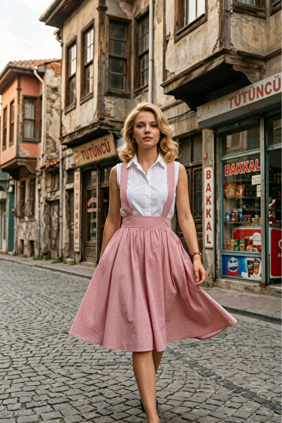 Sihirli Düğmeler Suspender Skirt