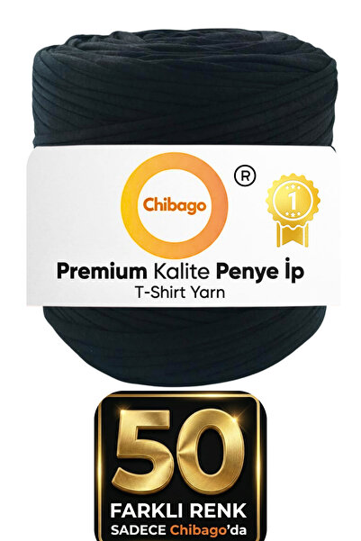 Chibago Siyah Penye Ip Büyük Boy 650 gr 130 Mt Örgü Ipi