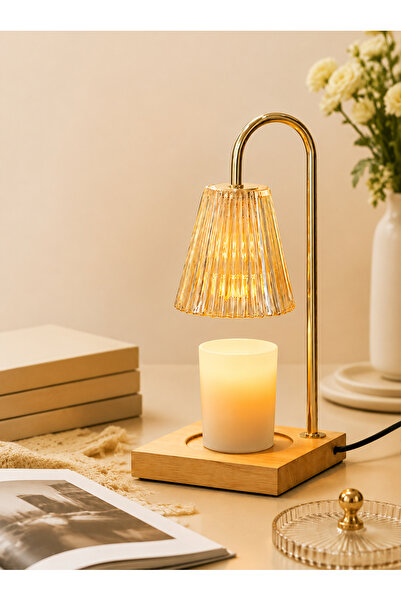 Bayt Aura Candle Heater Lamp Metal Simple Aromatherapy Lamp with Bulb and Lig...