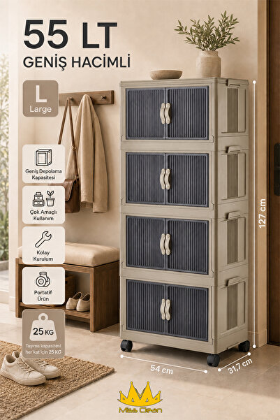 Miss Clean 4 LÜ Özel Set Çok Amaçlı Kapaklı Portatif Istiflenebilir Organizer...