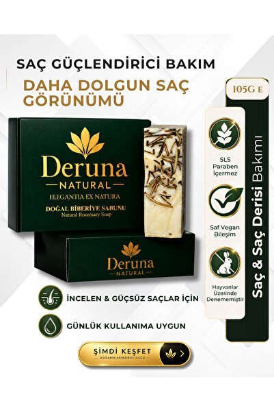 DERUNA NATURAL Rosemary Soap - Anti-Hair Loss - Hair & Skin Revitalizing Care...