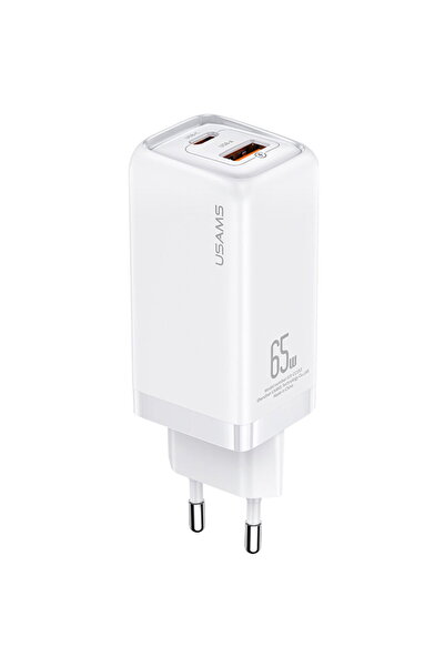 Usams Încărcător Priza Type-C, USB 65W - Super Si (T47) - Alb
