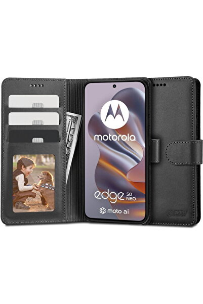 Tech-Protect Θήκη πορτοφόλι για Motorola Edge 50 Neo, τύπου πορτοφόλι, μαύρη
