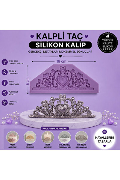 Dr.Paste Silikon Kalıp Kalpli Taç