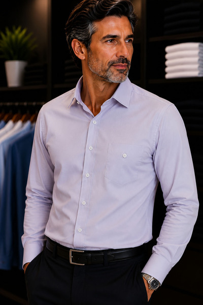 Beyome Erkek Klasik Gömlek Regular Fit Uzun Kollu %100 Pamuk Nefes Alan Şık O...