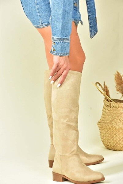 Fox Shoes Ten Süet Düz Taban Günlük Kadın Çizme L726600902