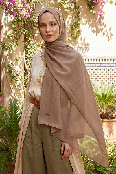 Armine Trend Crinkle Chiffon Shawl - Atskrn-12 - Mink