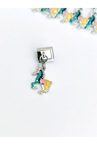 Umrece Sallantılı Çelik Unicorn Charm