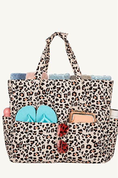 woys 🌞   Premium Large Size Leopard Patterned Women's Beach Bag |   Waterpro...