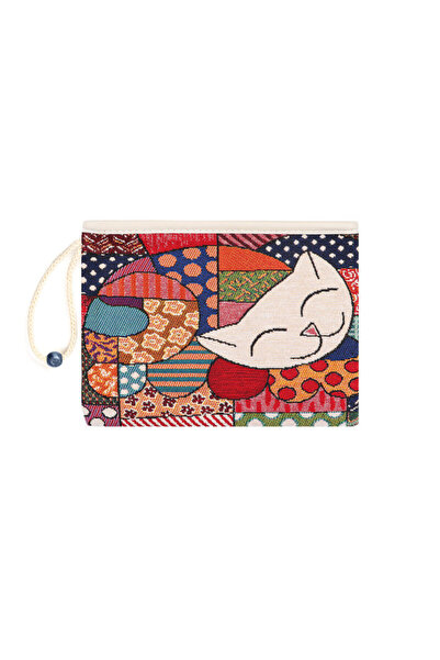 Bursa İpek Cat Pattern Tapestry Wallet