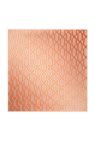 Bursa İpek Sura Patterned Salmon Knitted Silk Scarf