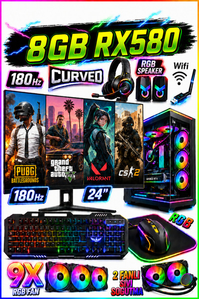 Dmc N59x Windows 11 Ryzen 5 5500,16GB RAM,500GB 256GB SSD,8GB RX580,24"180hz ...