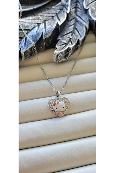 YİĞİTKARANAKSESUAR 316L Stainless Steel Silver Ki̇tty Model Necklace
