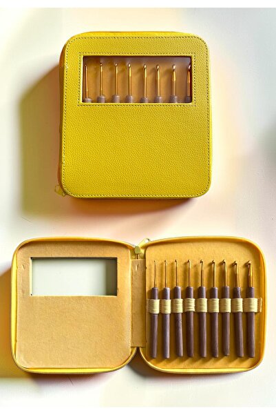 woyarts Crochet Set with Bamboo Handles and 9 Bags (Yellow) 2 / 2.5 / 3 / 3.5...