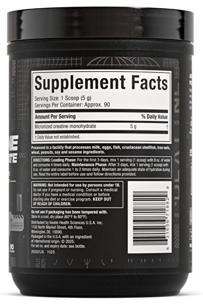 MUSCLETECH Platinum Creatine Monohydrate Powder, Pure Micronized , Unflavored, 450 grams | 90 servings