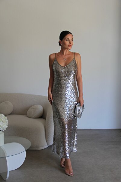 Julidress Strappy Lined Maxi Long Length Premium Sequined Dress