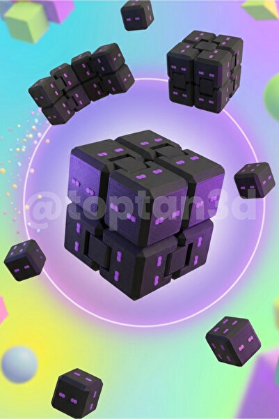 Toptan3D Purple eye stress cube - infinity cube, foldable cube, stress toy