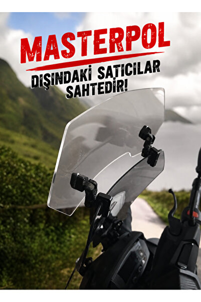 MASTERPOL Deflektör MODEL 1 Rüzgar Saptırıcı Siperlik Şeffaf Motor Camı Cam U...
