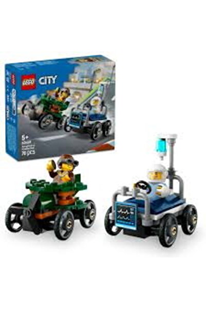 LEGO City Airplane vs. Hospital Bed Race Car Pack в„ў 60459 вЂ“ 70 piese, 5+ ani