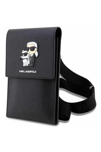 Karl Lagerfeld Geantă de mână KLWBSAKCPMK negru/negru Saffiano Karl & Choupette