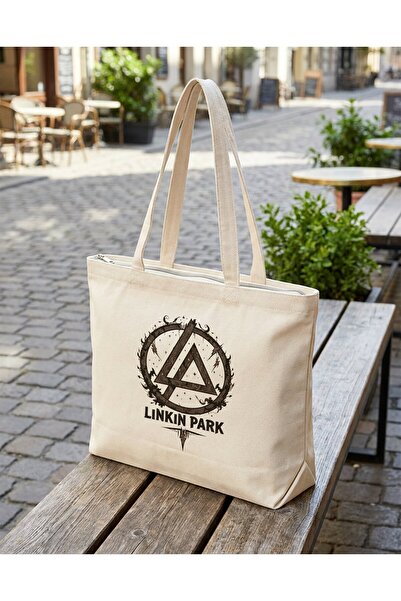 buzagi tasarım ürünleri Linkin Park Zippered Lined Gusseted Canvas Bag 35 X 4...