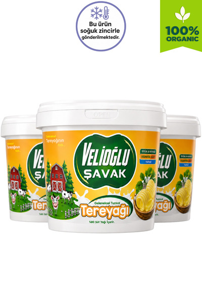 v.ş VelioğluŞavak Tereyağı (Tuzsuz) (1kg) x 3 Adet
