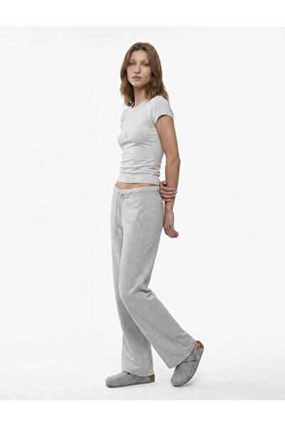 Koton Star Detailed Comfortable Fit Short Sleeve Crew Neck Pajama Top