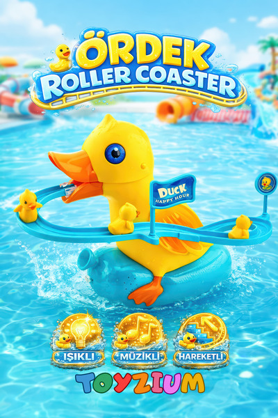 Shem Ördek Roller Coaster - Işıklı Müzikli Hareketli Ördek Parkuru Oyuncak Seti