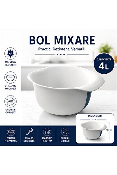 Rothoplast Bol pentru frisca, castron 4 L, 18.8x26x14.2 cm